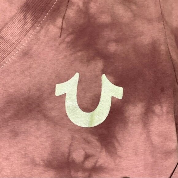 NWT True Religion Womens Tie-Dye Foil V-Neck Tee - Picture 6 of 10